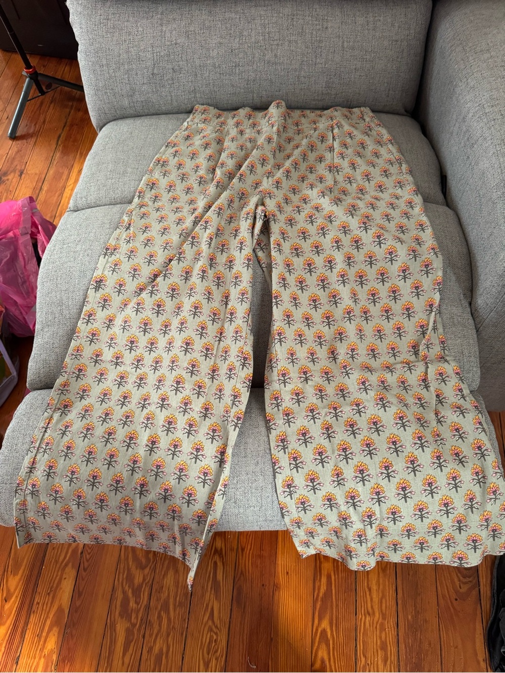 LOFT Beige Patterned Chinos with Orange & Brown Motif beach collection large